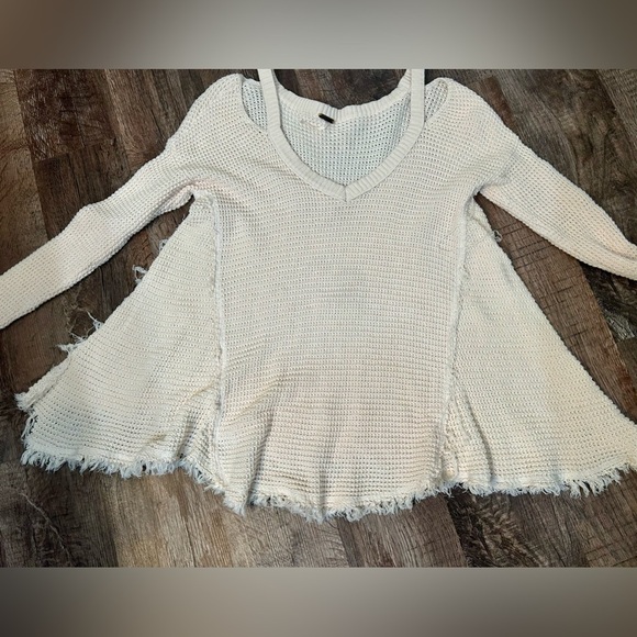 Free People Sunrise Cold Shoulder Sweater Cream Small - Picture 2 of 6